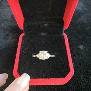 14K CZ ( cubic zirconia ) white gold ring